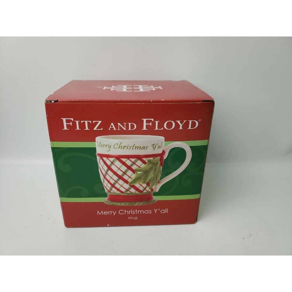 Fitz and Floyd Merry Christmas Y'all Mug with Christmas Socks